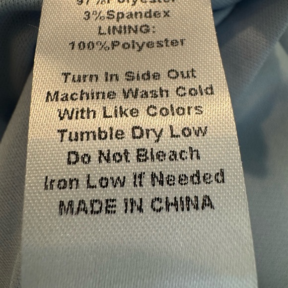 TCEC Light Blue Mini Dress Ruffle Accent Size M Short Sleeves V Neck - Picture 9 of 13